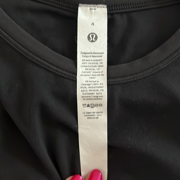 Lululemon Black All it Takes Cropped Long Sleeve Top - Picture 3 of 5